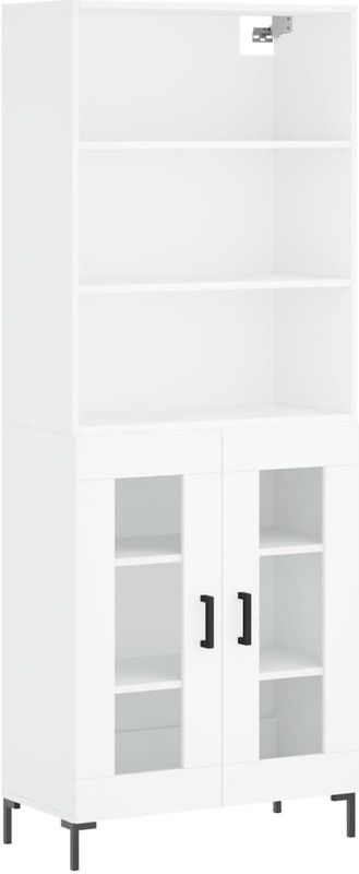 vidaXL Hoge kast 69,5x34x180 cm bewerkt hout wit