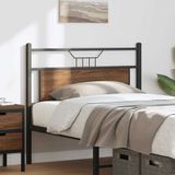 vidaXL Hoofdbord 107 cm bewerkt hout en staal bruin eikenkleurig