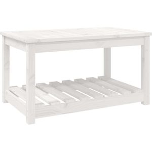 VidaXL Tuintafel 82,5x50,5x45 cm Massief Grenenhout Wit