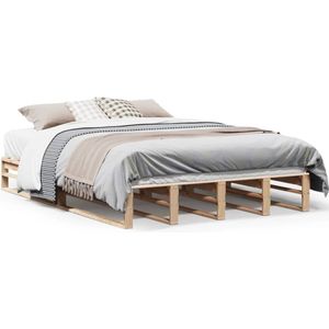 vidaXL Bedframe zonder matras massief grenenhout 140x190 cm