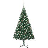 vidaXL Kunstkerstboom met verlichting en kerstballen 240 cm groen