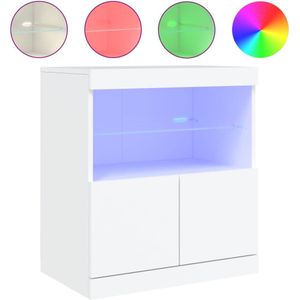 vidaXL Dressoir met LED-verlichting 60x37x67 cm wit