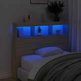 vidaXL Hoofdbordkast met LED-verlichting 120x17x102 cm sonoma eiken