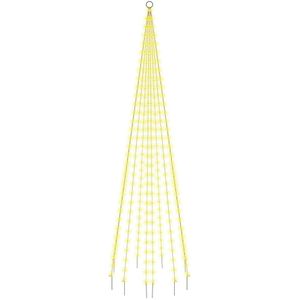 vidaXL Vlaggenmast kerstboom 310 LED's warmwit 300 cm