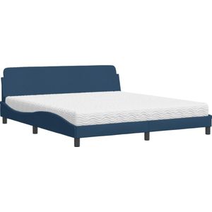 vidaXL Bed met matras stof blauw 180x200 cm