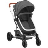 vidaXL Kinderwagen 2-in-1 aluminium donkergrijs