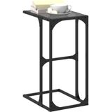 vidaXL Bijzettafel met zwart glazen blad 40x30x61,5 cm staal