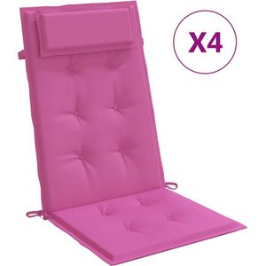 vidaXL-Stoelkussens-4-st-hoge-rug-oxford-stof-roze
