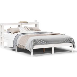 vidaXL Bedframe zonder matras massief grenenhout wit 160x200 cm