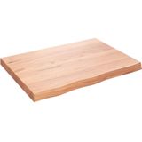 vidaXL Tafelblad 80x60x(2-6) cm behandeld massief eikenhout lichtbruin