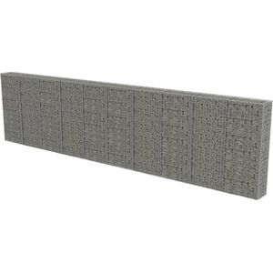 VidaXL Schanskorfmuur met Deksel 600x30x150 cm - Gegalvaniseerd Staal