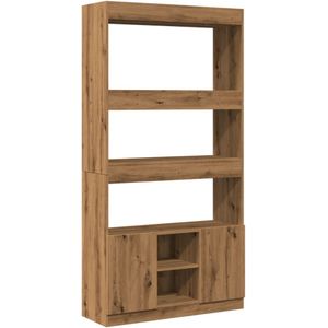 vidaXL Hoge kast 92x33x180 cm bewerkt hout artisanaal eikenkleurig