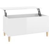 VidaXL Salontafel 90x44,5x45 cm Bewerkt Hout Hoogglans Wit