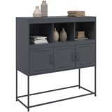 vidaXL Dressoir 100,5x39x107 cm staal antracietkleurig