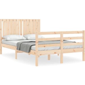 vidaXL Bedframe met hoofdbord massief hout