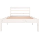 vidaXL Bedframe massief grenenhout wit 90x200 cm