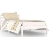 vidaXL Bedframe massief grenenhout wit 90x200 cm