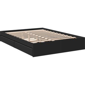 vidaXL Bedframe met lades bewerkt hout zwart 120x200 cm