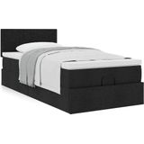 vidaXL Ottoman bed met matras 80x200cm stof zwart