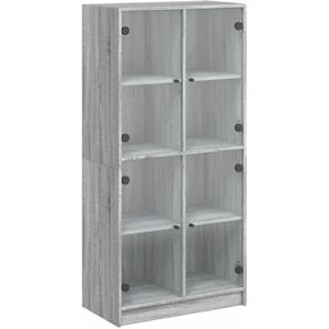 vidaXL Hoge kast met deuren 68x37x142 cm bewerkt hout grijs sonoma