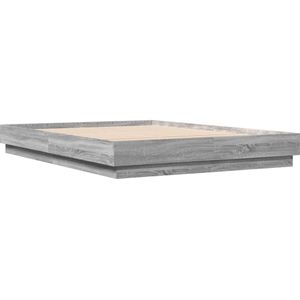 vidaXL Bedframe bewerkt hout grijs sonoma eikenkleurig 140x200 cm
