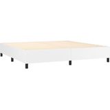 vidaXL Boxspring met matras kunstleer wit 200x200 cm
