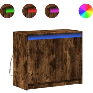 vidaXL Dressoir met LED 72x34x61 cm bewerkt hout gerookt eikenkleurig