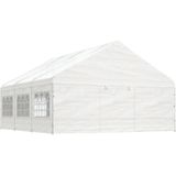 vidaXL Prieel met dak 6,69x5,88x3,75 m polyetheen wit