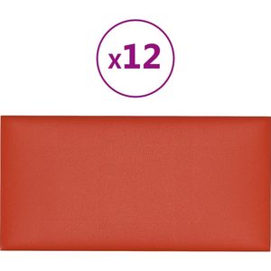 vidaXL-Wandpanelen-12-st-0,54-m²-30x15-cm-kunstleer-rood