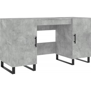 vidaXL Bureau 140x50x75 cm bewerkt hout betongrijs