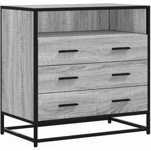vidaXL - Ladekastx41x70 - cm - bewerkt - hout - grijs - sonoma - eikenkleurig