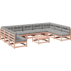 vidaXL 10-delige Loungeset met kussens massief douglas vurenhout