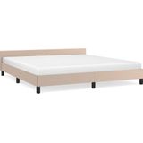 vidaXL Bedframe met hoofdeinde zonder matras Cappuccino 160x200 cm