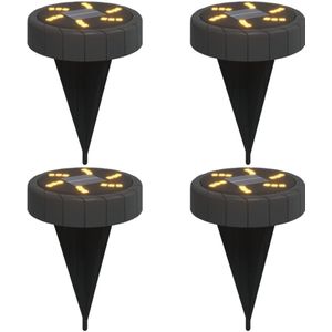 vidaXL Grondlampen 4 st solar met grondpennen warmwit