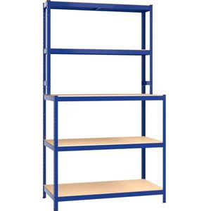 VidaXL-Werktafel-5-laags-met-schappen-staal-en-bewerkt-hout-blauw
