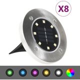 vidaXL Grondlampen 8 st solar LED RGB-kleur