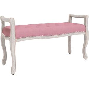 vidaXL Bankje 110x45x60 cm fluweel roze