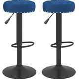 vidaXL Barkrukken 2 st fluweel blauw