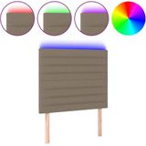 vidaXL - Hoofdbord - LEDx5x118/ - cm - stof - taupe
