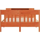 vidaXL Bed met boekenkast zonder matras grenenhout wasbruin 140x200 cm