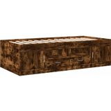 vidaXL Slaapbank met lades zonder matras 100x200 cm gerookt eikenkleur