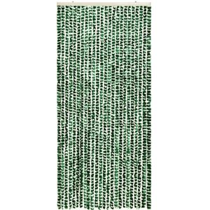 vidaXL Vliegengordijn 90x220 cm chenille groen en wit
