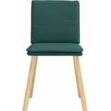vidaXL - Eetkamerstoelen - 2 - st - stof - donkergroen