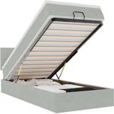vidaXL Ottoman bed met matras 90x200cm fluweel lichtgrijs