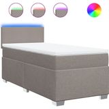 vidaXL - Boxspring - met - matras - stof - taupex190 - cm