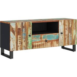 vidaXL Tv-meubel 105x33,5x46 cm massief hout gerecycled bewerkt hout