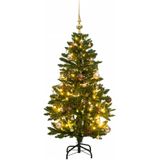 vidaXL Kunstkerstboom met scharnieren 150 LED en kerstballen 120 cm