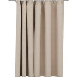 vidaXL - Gordijn - linnen-look - verduisterend - met - haken - 290x245 - cm - beige