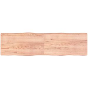 vidaXL Tafelblad natuurlijke rand 220x60x(2-6)cm eikenhout lichtbruin