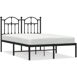 vidaXL Bedframe met hoofdbord metaal zwart 120x190 cm